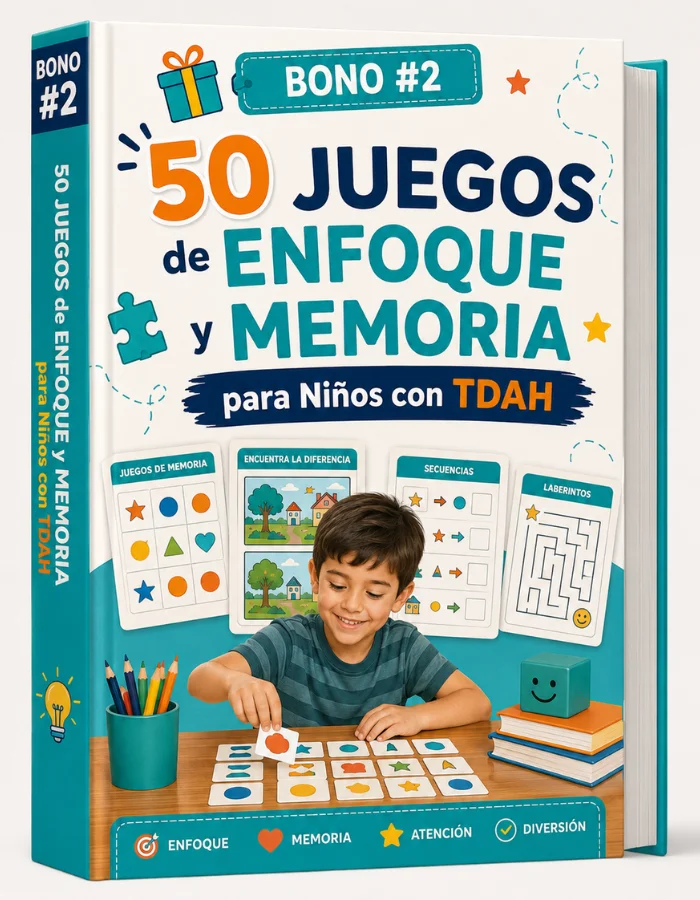 Cuaderno de juegos de enfoque y memoria con tarjetas y laberinto
